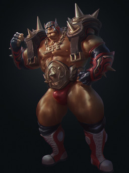 barazoku biceps biped bulge clothed clothing footwear male muscular muscular_male nipples pecs plantigrade shoes solo standing underwear 6suan humanoid orc hi_res