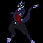 absurd_res alternate_species anthro big_tail biohound chest_tuft claws clothes_falling_off furrification hi_res machine male mental_transformation mid_transformation protogen protogen_visor solo tail tail_tuft toe_claws transformation tuft