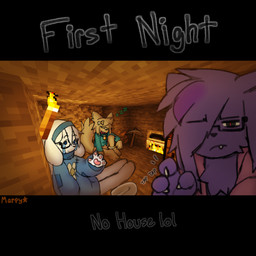 accessory anklet annoyed anthro blue_eyes bodily_fluids cave clothed clothing crying eyewear furnace gesture glasses group hair_accessory hairband jewelry long_tail looking_at_viewer male night pantsless pantsless_anthro pickaxe pupils red_eyes screencap screencap_background sleeping slit_pupils sweater tail tears topwear trio waving marpystar microsoft minecraft mojang xbox_game_studios meany_(marpystar) mello_(marpystar) mewt_(marpystar) canid canine canis domestic_cat felid feline felis lagomorph leporid mammal rabbit wolf 1:1 hi_res