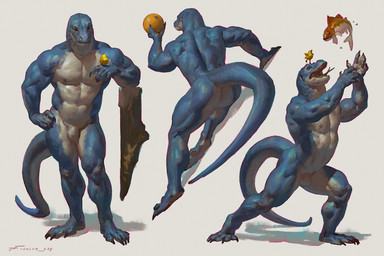 5_fingers ambiguous_gender anthro biceps blue_body bulge butt calf_muscles claws duo fingers fishing food fruit larger_male male muscular muscular_anthro muscular_arms muscular_male nipples nude nude_anthro nude_male pecs plant scales simple_background size_difference smaller_ambiguous solo tail triceps yellow_body taran_fiddler mythology ogin_(taran_fiddler) aquatic avian bird dragon fish komodo_dragon lizard monitor_lizard mythological_creature mythological_scalie reptile scalie 2024 3:2 digital_media_(artwork) digital_painting_(artwork) hi_res painting_(artwork)