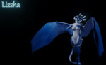 4_arms anthro bioluminescence blue_body breasts female genitals glowing glowing_eyes holding_breast multi_arm multi_limb pussy solo spread_wings star tail tattoo wings twoheadedtigress european_mythology mythology lizsha dragon mythological_creature mythological_scalie scalie western_dragon 3d_(artwork) 3d_animation animated digital_media_(artwork) long_playtime model_sheet no_sound webm