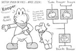 allcaps anthro balls bandage blush bodily_fluids bottomless bottomless_anthro bottomless_male butt clothed clothing clothing_lift footwear genitals kerchief male penis pixelated_text presenting presenting_hindquarters shirt shirt_lift shoes smile solo sweat text topwear wristband nishi_oxnard mario_bros nintendo paper_mario paper_mario:_the_thousand_year_door bowser kooper koops dinosaur koopa koopa_troopa prehistoric_species reptile scalie turtle yoshi 2024 3:2 english_text monochrome