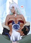 ambiguous_gender big_breasts breasts clothed clothing duo eye_patch eyewear female feral heart_symbol inner_ear_fluff on_lap tuft mochisuna mushoku_tensei ghislaine_dedoldia animal_humanoid cat_humanoid domestic_cat felid felid_humanoid feline feline_humanoid felis humanoid mammal mammal_humanoid absurd_res digital_media_(artwork) hi_res