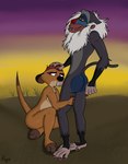 anthro bodily_fluids butt duo fellatio genitals holding_head kneeling male male/male nude oral oral_penetration penetration penile penis saliva saliva_on_penis sex rasik disney the_lion_king rafiki timon baboon haplorhine herpestid mammal meerkat monkey old_world_monkey primate absurd_res hi_res