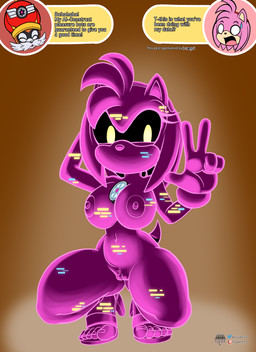 anthro breasts dialogue female genitals hand_behind_head male nipples pose presenting presenting_vulva raised_arm simple_background solo text thick_thighs vulva fourssss sega sonic_racing:_crossworlds sonic_the_hedgehog_(series) amy_rose dodon_pa_(sonic) canid canine digital_creature eulipotyphlan hedgehog mammal raccoon_dog robot_anthro tanuki 2025 digital_drawing_(artwork) digital_media_(artwork) english_text hi_res signature