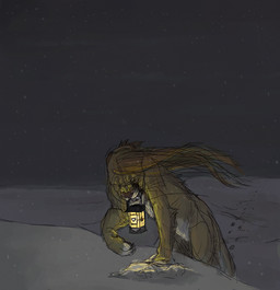female feral hair lamp lantern long_hair outside snow solo winter paso cougar felid feline mammal
