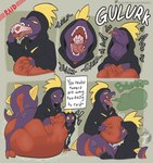 ambiguous_gender ambiguous_pred ambiguous_prey anthro anthro_pred belly big_belly bottomless burping clothed clothing digestion exclamation_point hoodie hoodie_only human_prey male male_pred open_mouth oral_vore purple_body tail text tilde_after_text tongue tongue_out topwear topwear_only vore arkailart palworld pocketpair human leezpunk lizard mammal pal_(species) reptile scalie 2024 absurd_res hi_res url