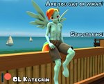 abs alcohol angry anthro areola athletic athletic_anthro athletic_female beach beer beer_bottle beverage blue_body blue_fur bottle bottomwear breasts casual_exposure clothed clothing container crossdressing dialogue female flat_chested fur hair holding_bottle holding_container holding_object hooves looking_at_viewer multicolored_hair multicolored_tail nipples outside puffy_areola puffy_nipples rainbow_hair rainbow_tail red_eyes sea seaside ship shorts sitting small_breasts solo swimwear tail talking_to_viewer text tomboy topless topless_anthro topless_female unguligrade vehicle water watercraft wings olkategrin friendship_is_magic hasbro male_swimwear_challenge my_little_pony mythology rainbow_dash_(mlp) equid equine horse mammal mythological_creature mythological_equine pegasus pony 3d_(artwork) absurd_res digital_media_(artwork) english_text hi_res source_filmmaker_(artwork) watermark