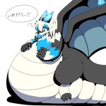 anthro bellows belly big_belly hair inflation male membrane_(anatomy) membranous_wings tail thick_tail vore wings luelue mythology torte_dragon dragon mythological_creature mythological_scalie scalie hi_res