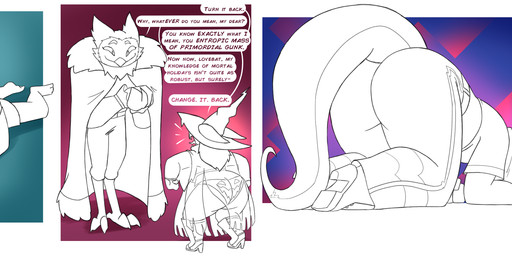 anthro ass_up bent_over big_butt bottomwear butt clothing electronics eyes_closed eyewear female glasses hair hat head_on_butt headgear headwear holding_object holding_phone legs_up long_hair looking_at_viewer looking_back looking_back_at_viewer lying magic_user narrowed_eyes on_front open_mouth panties phone pumpkin_panties raised_tail shorts shortstack size_difference smile tail text thick_tail thick_thighs tongue tongue_out underwear wearing_boots wearing_cape wearing_glasses witch witch_hat wizard_hat potoobrigham lucius_(shocksauce) morgana_(shocksauce) avian reptile scalie snake 2025 absurd_res digital_drawing_(artwork) digital_media_(artwork) english_text hi_res