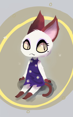 anthro brown_body brown_fur clothed clothed_female clothing dress female fur mole_under_eye purple_clothing purple_dress solo white_body white_fur naircat animal_crossing nintendo olivia_(animal_crossing) domestic_cat felid feline felis mammal 2015
