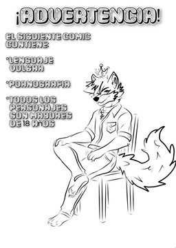 anthro chair crown furniture headgear looking_at_viewer male on_chair sitting sitting_on_chair solo tail text nightstorm night_storm_(alliance_f) canid canine canis domestic_dog husky mammal nordic_sled_dog spitz hi_res spanish_description spanish_text translated