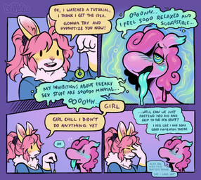 4_panel_comic anthro blue_freckles blue_tongue duo facepalm female freckles hair holding_object holding_pendulum humor hypnosis long_tongue mind_control pendulum pink_body pink_hair ringed_eyes speech_bubble text tongue keffotin hypnovember mythology bisou_(keffotin) soleil_(keffotin) ambiguous_species dragon lagomorph leporid mammal mythological_creature mythological_scalie rabbit scalie slime_dragon 2024 comic english_text trans_(lore) trans_woman_(lore)