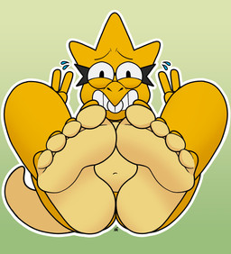 anthro eyewear feet female foot_focus glasses humanoid_feet nerd plantigrade simple_background solo tail killrabs undertale_(series) alphys dinosaur prehistoric_species reptile scalie hi_res