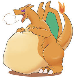 3_fingers 3_toes ambiguous_feral ambiguous_gender back_wings belly big_belly biped bipedal_feral bloated breath claws cloud_emanata countershade_belly countershade_body countershade_tail countershading cute_fangs emanata fangs feet feral finger_claws fingers fire flaming_tail glowing glowing_eyes green_membrane hand_on_belly hand_on_own_belly hanging_tongue huge_belly hypnosis light long_neck looking_ahead membrane_(anatomy) membranous_wings mind_control monotone_background multicolored_body narrowed_eyes open_mouth open_smile orange_body orange_tail plantigrade purple_eyes raised_tail ringed_eyes semi-anthro shadow side_view simple_background smile soft_vore solo standing tail tan_body tan_countershading tan_tail tapering_tail teeth toe_claws toes tongue tongue_out two_tone_body two_tone_tail vore white_background wings sabamiso_(sabamasasix) mythology nintendo pokemon charizard dragon generation_1_pokemon mythological_creature mythological_scalie pokemon_(species) scalie 2021 digital_drawing_(artwork) digital_media_(artwork) full-length_portrait hi_res japanese_description lighting portrait shaded soft_shading