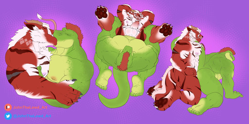 abstract_background all_fours anal anal_penetration anthro anthro_on_anthro anthro_penetrated anthro_penetrating anthro_penetrating_anthro balls barazoku blue_eyes brown_pawpads claws duo eyes_closed feet from_behind_position fur genitals glans green_body grey_claws hair humanoid_feet humanoid_genitalia humanoid_penis kissing kneeling leg_grab lying male male/male male_penetrated male_penetrating male_penetrating_male muscular muscular_anthro muscular_male narrowed_eyes nipples nude on_back pawpads pecs penetration penile penile_penetration penis penis_in_ass plantigrade purple_nipples red_body red_glans red_hair red_nipples red_penis sex short_hair side_view text white_balls white_body white_fur white_hair white_penis johnthelewd_art mythology dinosaur dragon mythological_creature mythological_scalie prehistoric_species reptile scalie 2:1 absurd_res english_text hi_res