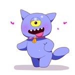 1_eye ambiguous_gender anthro collar open_mouth solo tongue tongue_out meringue_(pixiv) uglydolls ugly_dog 1:1