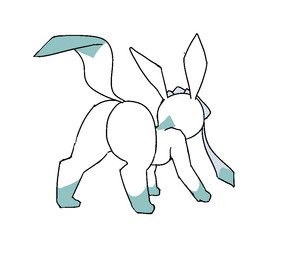 butt female feral presenting presenting_hindquarters raised_tail solo tail ghostlewds nintendo pokemon eeveelution generation_4_pokemon glaceon pokemon_(species)