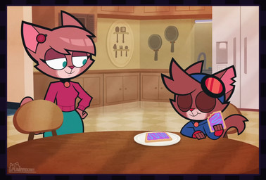 anthro appliance clothing female fire_extinguisher food holidays kitchen_appliance male pancake peanut_butter robe skateboard toaster vehicle ajmarekart sound_warning mother's_day murphy_and_mitzi pop-tarts delia_(ajmarekart) meryl_(ajmarekart) mitzi_(ajmarekart) murphy_(ajmarekart) domestic_cat felid feline felis mammal rodent sciurid tree_squirrel 2025 animated long_playtime sound video daughter_(lore) mother_(lore) mother_and_child_(lore) mother_and_daughter_(lore) mother_and_son_(lore) parent_(lore) parent_and_child_(lore) parent_and_daughter_(lore) parent_and_son_(lore) son_(lore)