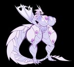 anthro big_breasts breasts claws female gem horn non-mammal_breasts nude pink_gem red_eyes simple_background solo spiked_tail spikes spikes_(anatomy) tail thick_tail thick_thighs transparent_background white_body winged_arms wings b33rka bakugan european_mythology mythology sega sega_fave naga_(bakugan) dragon mythological_creature mythological_scalie scalie western_dragon wyvern 2025 alpha_channel hi_res