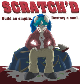 anthro anthrofied axe bag biped blood blue_hair bodily_fluids breasts clothing female hair horn melee_weapon money multicolored_hair purple_eyes sitting solo text two_tone_hair weapon mcnims friendship_is_magic hasbro my_little_pony mythology vinyl_scratch_(mlp) equid equine mammal mythological_creature mythological_equine unicorn 2013 english_text hi_res unavailable_at_source