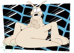 anthro balls embarrassed enm feet flaccid foreskin frown genitals looking_at_crotch male nude penis simple_background solo spread_legs spreading toes x231_(artist) nickelodeon rocko's_modern_life rocko_rama macropod mammal marsupial wallaby digital_media_(artwork) hi_res