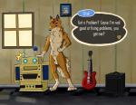 amp amplifier animal_genitalia anthro balls claws electric_guitar fur furniture genitals guitar inside looking_at_viewer male musical_instrument nude orange_body orange_fur paws photo plucked_string_instrument sheath solo stereo string_instrument text white_body white_fur window vulpinemutt animal_crossing gibson_es nintendo chief canid canine canis mammal wolf absurd_res english_text hi_res