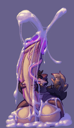 anthro balls big_balls big_penis bodily_fluids brown_body clothed clothing cum cumshot cute_fangs ejaculation excessive_cum excessive_genital_fluids eye_roll fangs fluffy fluffy_tail genital_fluids genitals huge_balls huge_penis hyper hyper_balls hyper_genitalia hyper_penis looking_pleasured male masturbation open_mouth orgasm orgasm_face penile penile_masturbation penis red_eyes simple_background solo tail tan_balls tan_penis teeth vein veiny_penis bitwily taro_(secretaro) domestic_cat felid feline felis mammal 2025 absurd_res aliasing digital_media_(artwork) dithering hi_res