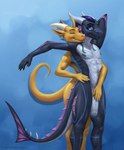 balls cuddling foreskin genitals grope hug male male/male nipples penis tail thejoyfuldragon felix_joyful finn_(phantomfin) kobold scalie hi_res