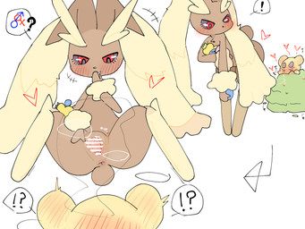 anthro anus barely_visible_genitalia barely_visible_vulva bedroom_eyes black_sclera blush blushing_profusely caught_in_the_act caught_masturbating censored_genitalia censored_vulva closed_smile covering covering_mouth covering_own_mouth covering_self digitigrade duo female female_symbol gender_symbol gender_symbol_penetration genitals heart_reaction heart_symbol hearts_around_body inner_labia interspecies inviting_to_sex lewd_symbolism looking_at_another looking_back looking_back_at_another male/female_symbol male_symbol masturbation mouth_closed narrowed_eyes plantigrade presenting presenting_vulva red_eyes scut_tail seductive sequential_arrow sexuality_symbol shocked short_tail simple_background smile snickering spread_legs spread_vulva spreading stealth_masturbation symbol tail vulva white_background wide_hipped_anthro wide_hipped_female wide_hips sakaniyame nintendo pokemon generation_4_pokemon generation_5_pokemon lopunny mienfoo pokemon_(species) 2025 4:3 censored digital_drawing_(artwork) digital_media_(artwork) hi_res pictographics sequence