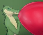 anthro balloon holding_balloon holding_object inflatable inflating_balloon latex looner male red_balloon solo deanwolfwood ych_(character) crocodile crocodilian crocodylid reptile scalie