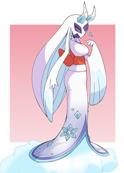 3_fingers asian_clothing blue_eyes bone bow_ribbon breasts clothing dress east_asian_clothing eyelashes female female_humanoid fingers hair hair_hand heart_symbol horn ice_horn japanese_clothing kimono long_hair looking_at_viewer medium_breasts multicolored_body narrowed_eyes pseudo_clothing purple_body red_body side_view skull skull_head small_waist snowflake_pattern solo white_body yellow_sclera slurpswamp nintendo pokemon pokemon_legends_z-a generation_9_pokemon humanoid mega_evolution mega_froslass pokemon_(species) 2026 digital_drawing_(artwork) digital_media_(artwork) full-length_portrait hi_res portrait