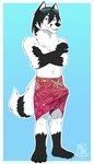 anthro black_hair blue_eyes clothed clothing erection erection_under_clothing erection_under_swimwear eyewear floral_pattern fur hair male navel red_clothing red_swimming_trunks red_swimwear simple_background solo sunglasses swimming_trunks swimwear teeth_showing topless topless_male white_body white_fur grimsvault alex_(alexmarblefox) canid canine fox mammal marble_fox red_fox true_fox 4:7 absurd_res hi_res