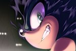 anthro aura black_body black_nose evil_grin green_eyes looking_at_viewer male multicolored_body smile smiling_at_viewer solo tan_body teeth two_tone_body krazyelf sega sonic_the_hedgehog_(series) sonic_x dark_sonic sonic_the_hedgehog eulipotyphlan hedgehog mammal 2022 hi_res