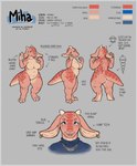 5_fingers anthro biped breasts claws color_swatch countershade_tail countershade_torso countershading ear_piercing ear_ring featureless_breasts female fingers horn non-mammal_breasts piercing ring_piercing solo tail text fralea miha_(zwerewolf) kobold scalie english_text hi_res