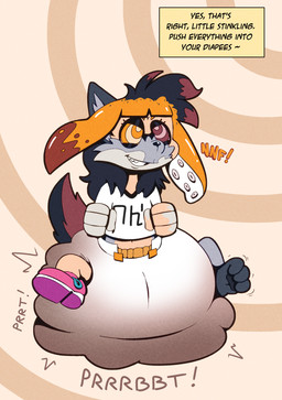 clothed clothing dialogue diaper diaper_fetish feces female hypnosis hypnotic_eyes mid_transformation mind_control offscreen_character pooping raised_tail sitting soiled_diaper soiling soiling_diaper solo speech_box tail text transformation unclean_diaper used_diaper using_diaper wearing_diaper respecies nintendo splatoon inkling_girl zeydaan aquatic cephalopod inkling mollusk english_text hi_res