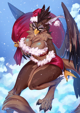 anthro beak biped breasts claws clothed clothed_anthro clothed_female clothing feathers female fingers front_view looking_at_viewer navel scutes solo tail wings allatir mythology chesley_(azurisz) accipitrid accipitriform avian bird gryphon mythological_avian mythological_creature 2026 digital_drawing_(artwork) digital_media_(artwork) hi_res nonbinary_(lore)