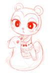 anthro blush bodily_fluids bottomless clothed clothing female genital_fluids half-closed_eyes kemono narrowed_eyes peeing potty simple_background solo straddling urine urine_stream white_background cotora animal_crossing nintendo pecan_(animal_crossing) mammal rodent sciurid tree_squirrel 2:3 digital_drawing_(artwork) digital_media_(artwork) monochrome red_and_white