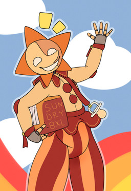 abdl clothed clothing diaper diaper_package diaper_under_clothing machine male not_furry pacifier wearing_diaper moopleplush five_nights_at_freddy's five_nights_at_freddy's:_security_breach scottgames steel_wool_studios daycare_attendant_(fnaf) animatronic humanoid robot hi_res