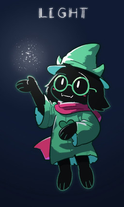 3_toes anthro barefoot black_body black_ears black_fur clothed clothing eyewear feet floppy_ears front_view fur glasses green_clothing green_hat green_headwear hat headgear headwear mouth_closed paws pink_scarf round_glasses scarf simple_background simple_eyes solo toes unsigned asnnonaka deltarune undertale_(series) ralsei bovid caprine goat mammal full-length_portrait portrait
