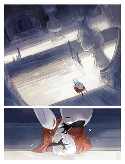 anthro biped black_body black_eyes carrying_another cloak clothing detailed_background duo dying empty_eyes eyes_closed female female_anthro female_humanoid gash holding_another hornet's_needle mouthless partially_submerged red_cloak red_clothing spa unconscious water white_body wounded darkdog hollow_knight:_silksong hollow_knight_(franchise) team_cherry hornet_(hollow_knight) lace_(hollow_knight:_silksong) arthropod humanoid 2025 absurd_res comic digital_drawing_(artwork) digital_media_(artwork) hi_res