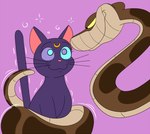black_body black_fur coiling coiling_around_body duo female feral fur hypnosis hypnotic_eyes hypnotized_prey male male/female mind_control purple_body purple_fur silly_face smile smiley_face plsgts sailor_moon_(series) the_jungle_book kaa_(jungle_book) luna_(sailor_moon) boa_(snake) boa_constrictor boinae domestic_cat felid feline felis mammal python reptile scalie snake