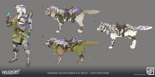 4_toes 5_fingers ambiguous_feral ambiguous_focus ambiguous_gender armor arms_bent belt belt_buckle black_claws black_nose black_sclera blue_body blue_eyes blue_nose blue_skin boots bottomwear brown_belt brown_body brown_boots brown_claws brown_clothing brown_footwear brown_fur brown_nose brown_sclera brown_tail buckle claws clothed clothed_human clothed_male clothing company_logo company_name eyebrows feet feral fingers flower flower_crown footwear fully_clothed fully_clothed_human fully_clothed_male fur gauntlets gloves greaves green_bottomwear green_clothing green_pants green_sash grey_body grey_fur grey_helmet grey_sclera grey_tail group hair handwear knee_pads light lilac_(flower) male male_human medium_hair mouth_closed multicolored_body multicolored_skin pale_skin pants pauldron petals plant purple_flower quadruped reins saddle shoes side_view standing tail tan_body tan_skin text toe_claws toes white_body white_eyebrows white_fur white_hair white_tail yellow_sclera mirel_shalari zhanibek_kurmanbay highguard_(game) kai_(highguard) canid canine canis human mammal wolf 2026 absurd_res artist_collaboration colored concept_art digital_drawing_(artwork) digital_media_(artwork) english_description english_text hi_res lighting official_art shaded url