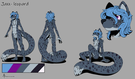 anthro curly_hair femboy fluffy front_view hair leaning long_tail male nude pose short_hair sitting solo tail turnaround masterzoroark666 jaxx felid feline leopard mammal pantherine absurd_res headshot_portrait hi_res model_sheet portrait