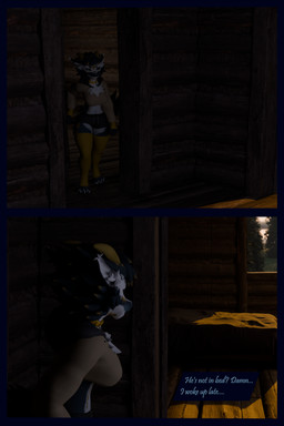 anthro arm_warmers armwear blue_body blue_fur bottomwear clothing collar dialogue female fur hoodie leg_warmers legwear shorts talking_to_self topwear white_body white_fur flauntingfornication kobold scalie 2:3 3d_(artwork) absurd_res comic digital_media_(artwork) hi_res