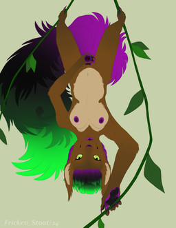 alternative_fashion anthro breasts emo female fluffy fluffy_tail genitals penis punk tail upside_down conditional_dnp fricken_stoat kangaroo macropod mammal marsupial rodent sciurid tree_squirrel absurd_res hi_res