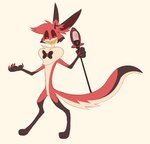 anthro fur grin male red_body red_fur smile solo tan_body tan_fur conditional_dnp labbit_(artist) eevee_party hazbin_hotel nintendo pokemon alastor_(hazbin_hotel) eevee generation_1_pokemon pokemon_(species) hi_res