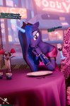 alcohol anthro armor beverage candle chair clothing container cup dinner dress drinking_glass evening female flower furniture glass glass_container glass_cup glowing horn magic plant rose_(flower) slipping_dress table telekinesis text window wine wine_glass wings royalsimp friendship_is_magic hasbro my_little_pony mythology princess_luna_(mlp) equid equine mammal mythological_creature mythological_equine winged_unicorn 3d_(artwork) absurd_res blender_(artwork) digital_media_(artwork) english_text hi_res