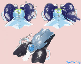 bulge_fondling bulge_grab bulge_rubbing chastity_bulge chastity_device clothing disembodied_hand glistening glistening_body grinding handles_on_thighs latex latex_clothing latex_skinsuit lock_bulge lock_symbol male null_bulge null_bulge_squeeze pool_toy skinsuit squeaking squeezing tight_clothing toy wearing_chastity_device riggedreded 2024 hi_res