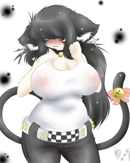 big_breasts blush breasts clothed clothing cross female huge_breasts looking_at_viewer solo tail dullvivid lara_ravencroft animal_humanoid cat_humanoid felid felid_humanoid feline feline_humanoid humanoid mammal mammal_humanoid 4:5